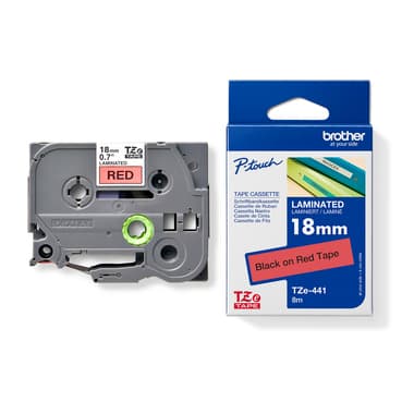 Brother Schriftband-Kassette 18mmx8m laminiert sw auf rt
