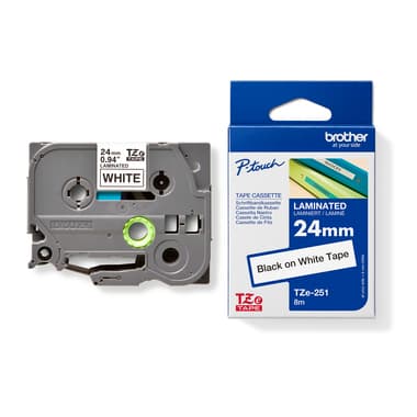 Brother Schriftband-Kassette 24mmx8m laminiert sw auf ws