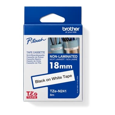 Brother Schriftband-Kassette 18mmx8m unlaminiert sw auf ws