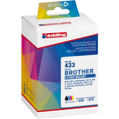 edding Tintenpatr wie Brother LC980 Multipack 4St.