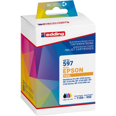 edding Tintenpatr wie Epson T34XL sw/c/m/y 4St