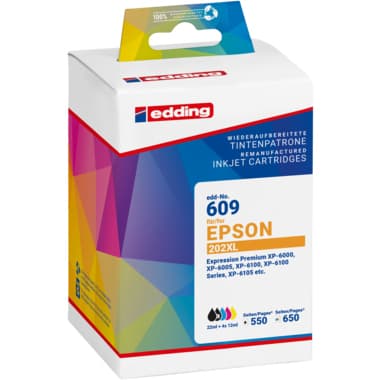 edding Tintenpatr wie Epson 202XL sw/f.sw/c/m/y 5St