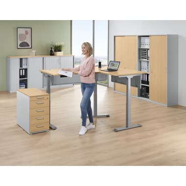 Ecktisch elektrisch verstellbar lgr si/buche