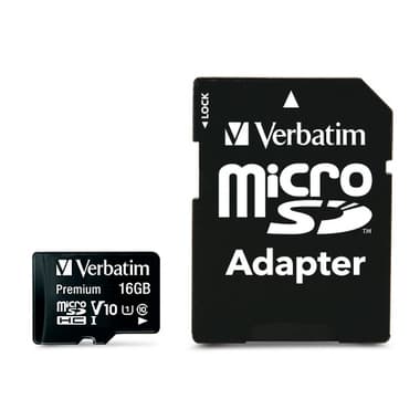 Verbatim Speicherkarte microSDHC 16GB + Adapter