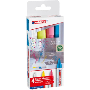 edding Glasmarker 1,5-3mm sort 4St