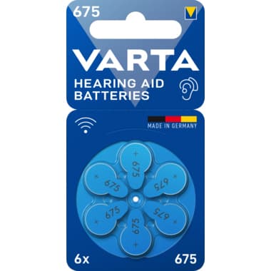 Varta Hearing Aid Batteries 675 6St