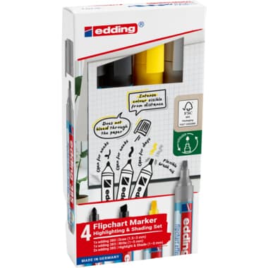 edding Flipchartmarker Set sort 4St