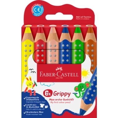 Faber-Castell Buntstift Grippy sort 6St