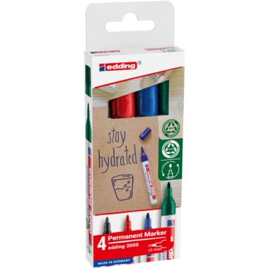 edding Permanentmarker 1,5-3mm sort 4St