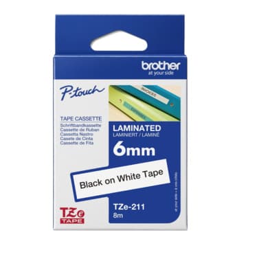 Brother Schriftband-Kassette 6mmx8m laminiert sw auf ws