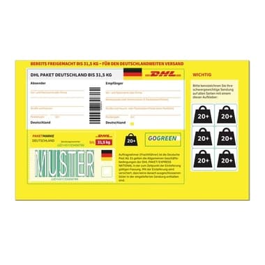 DHL Paketmarke Deutschland bis 31,5 kg einzeln