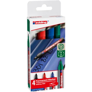 edding Permanentmarker 1,5-3mm sort 4St