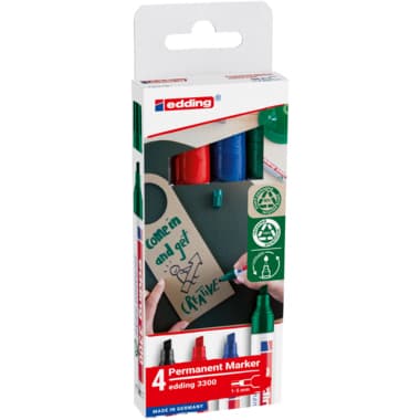 edding Permanentmarker 1-5mm sort 4St