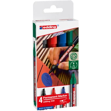 edding Permanentmarker 1-5mm sort 4St