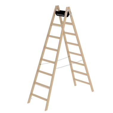 Munk Stehleiter Holz 2x8Sprossen