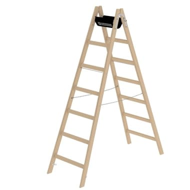 Munk Stehleiter Holz 2x7Sprossen