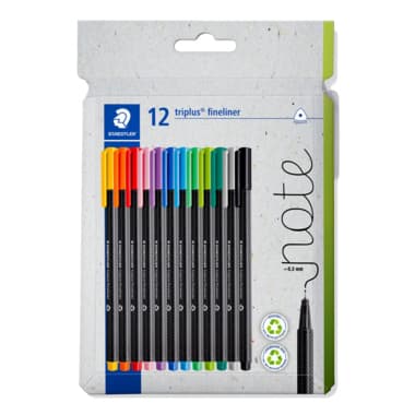 Staedtler Fineliner triplus rPP sort 12St