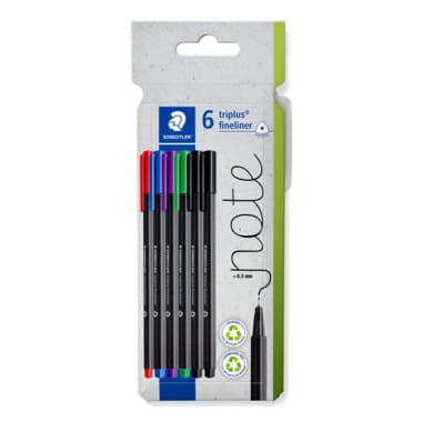 Staedtler Fineliner triplus rPP sort 6St