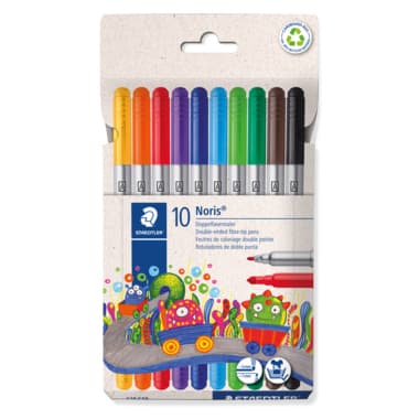 Staedtler Doppelfasermaler Noris sort 10St