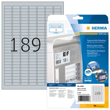 Herma Etikett Typenschild 25x10mm si 4.725 St.