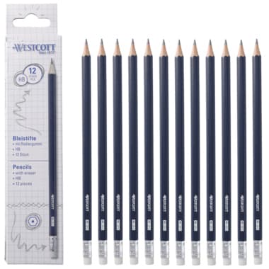 Bleistift HB Radiergummi d.bl 12St