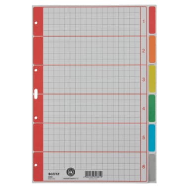 Leitz Register blanko DIN A4 6farbig bedruckt Karton gr