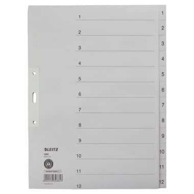 Leitz Register DIN A4 1-12 volle Höhe Papier gr