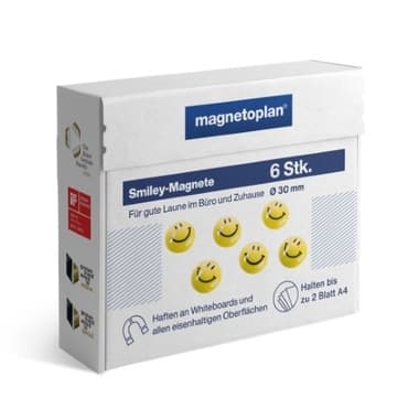 magnetoplan Magnet Smilies 30mm ge 6 St.