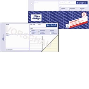 Avery Zweckf. Kurzbrief 1/3 DIN A4 2x40Blatt