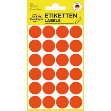 Avery Markierungspunkt 18mm leuchtrot 96 St