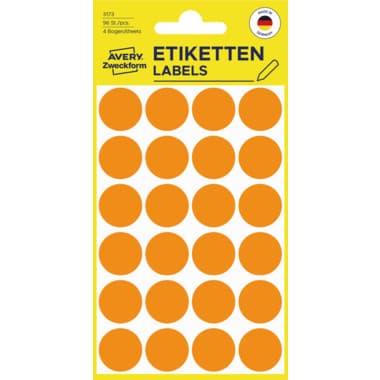 Avery Markierungspunkt 18mm leuchtorange 96St