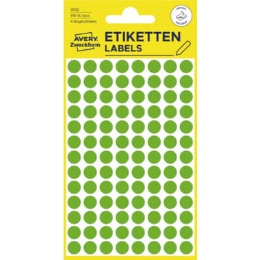 Avery Zweckform Markierungspunkt 8mm gn 416St
