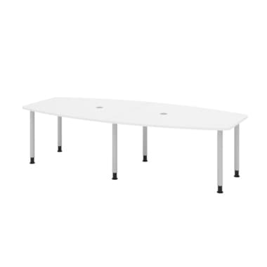 Hammerbacher Konferenztisch 280cm 6RRFüße ws/si