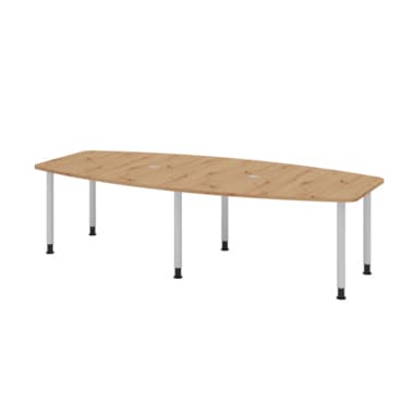 Hammerbacher Konferenztisch 280cm 6RRFüße a.ei/si
