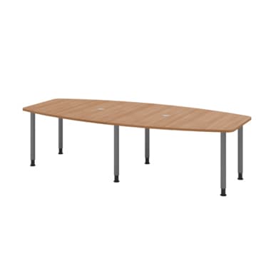 Hammerbacher Konferenztisch 280cm 6RRFüße nu/gr