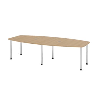 Hammerbacher Konferenztisch 280cm 6RRFüße ei/co