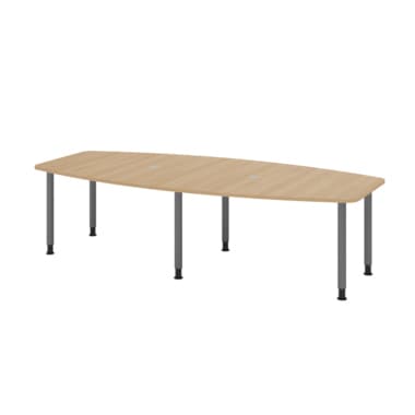 Hammerbacher Konferenztisch 280cm 6RRFüße ei/gr