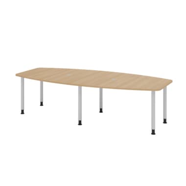 Hammerbacher Konferenztisch 280cm 6RRFüße ei/si