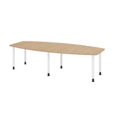 Hammerbacher Konferenztisch 280cm 6RRFüße ei/ws