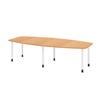Hammerbacher Konferenztisch 280cm 6RRFüße bu/ws