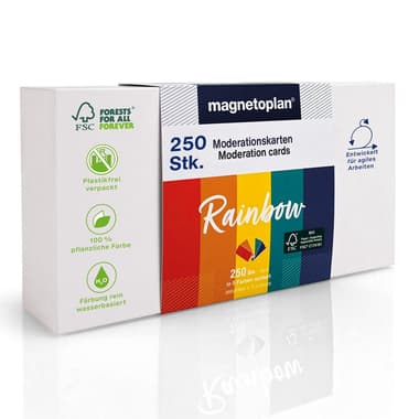 magnetoplan ModKarte Rainbow Rechteck 200x100 sort 250St