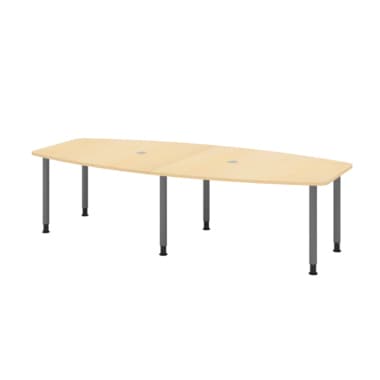 Hammerbacher Konferenztisch 280cm 6RRFüße ah/gr