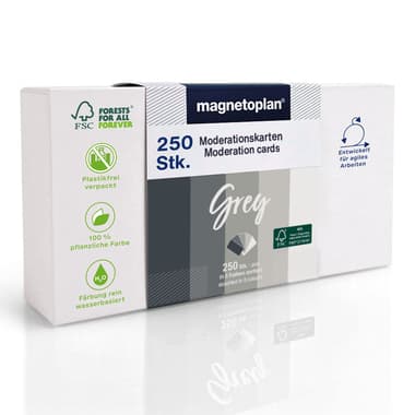 magnetoplan ModKarte Grey Rechteck 200x100 sort 250St