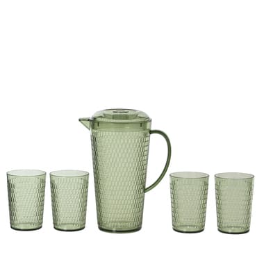DECORIS Kanne mit 4 Gläsern hgn