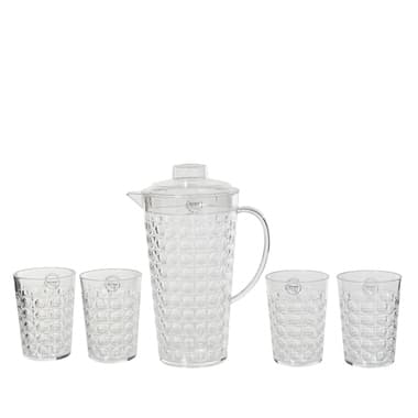 DECORIS Kanne mit 4 Gläsern