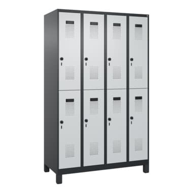 C+P Spind Evolo PLUS Doppel 8Fächer 1950x1200x500 sgr/lgr