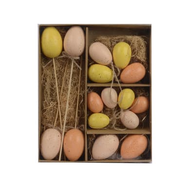 DECORIS Oster-Deko Eier-Set bunt 16tlg