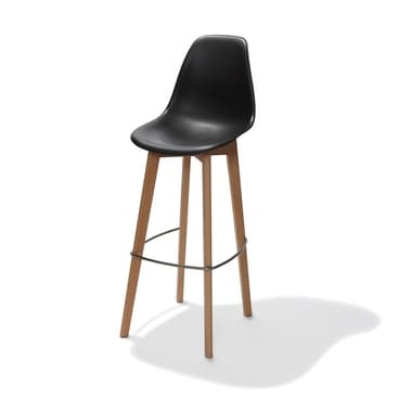 FEROS Barstuhl Keeve stapelbar Holz schwarz 4St