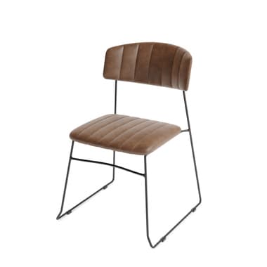 FEROS Stapelstuhl Mundo Kunstleder cognac 4St