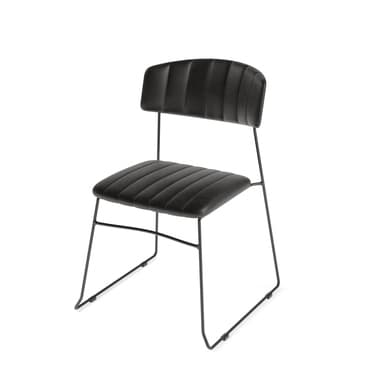 FEROS Stapelstuhl Mundo Kunstleder schwarz 4St